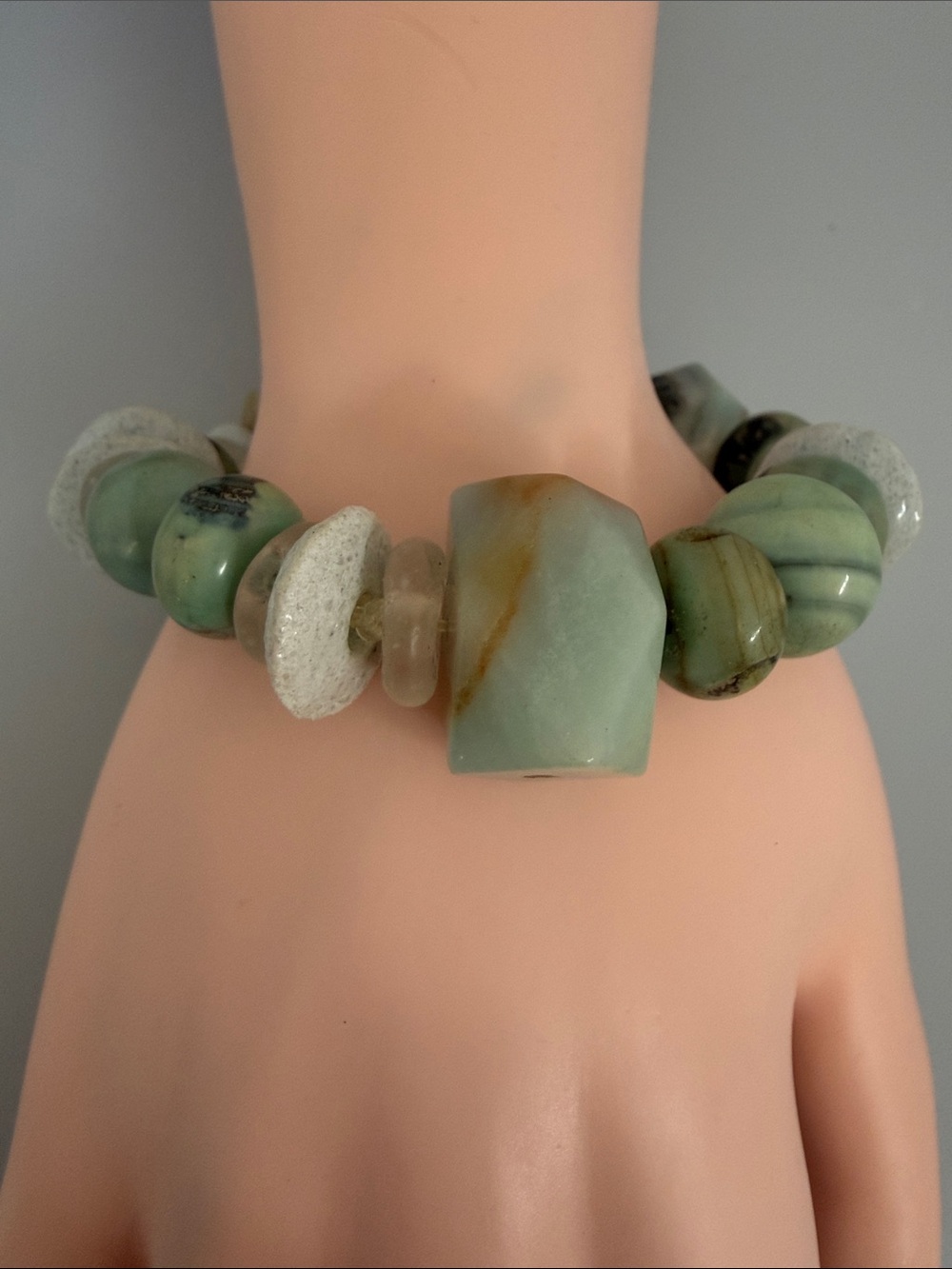 JADE and green agate bracelet